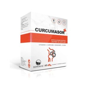 Curcumasor est un complément alimentaire au gingembre, curcuma et Oliban, il aide à maintenir des articulations souples